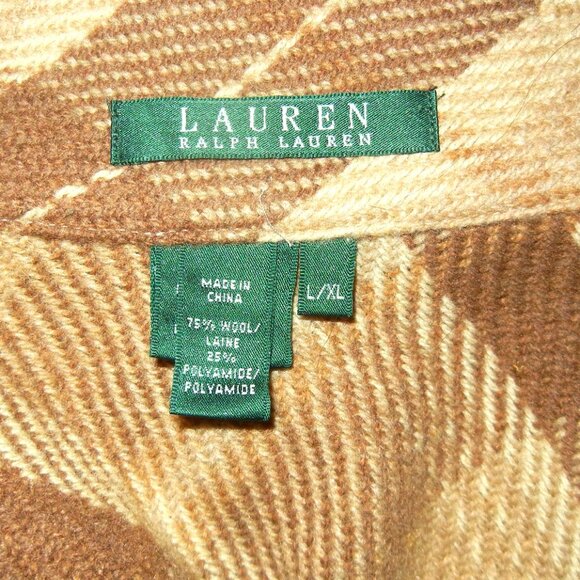 Ralph Lauren Leather Buckle Equestrian Wrap Wool Cape Poncho  Lg/XL - Picture 8 of 8